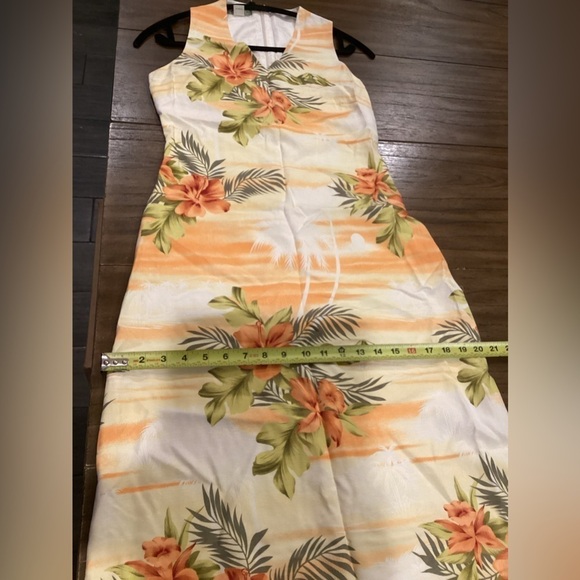 Vintage Tommy Bahama Hawaiian silk floral sleeveless Maxi Midi Dress Sz 2 - Picture 7 of 9